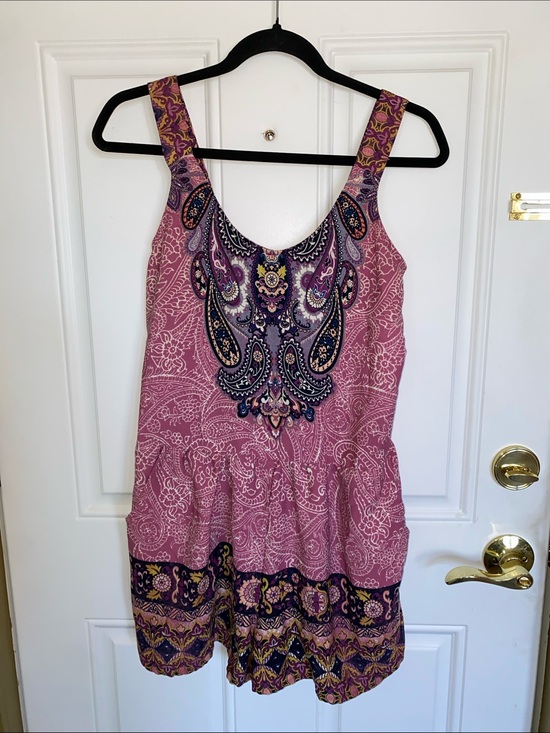Xhilaration Dresses & Skirts - Pink Paisley Embroidered Romper with Pockets